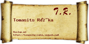 Tomasits Réka névjegykártya