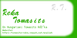 reka tomasits business card